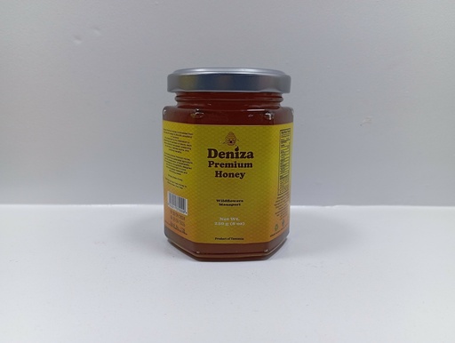 Deniza Honey 250g Hexagonal Glass Jar